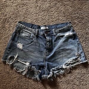 Cello Women's Distressed Denim Shorts - Blue